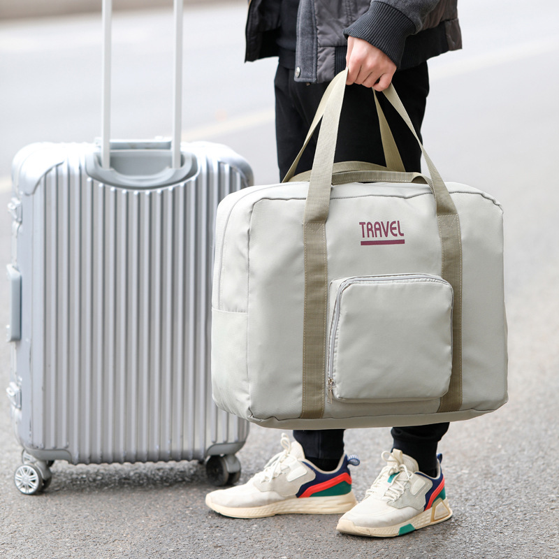 Printable LOGO Folding Sleeve Trolley Case Travel Bag Large Capacity Clothes Storage Bag Open Student Holiday Luggage Bag