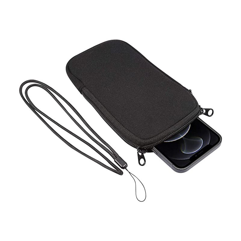Cross-border in stock 6.7-7.2 inch diving material zipper mobile phone hanging neck mobile phone bag portable waterproof mobile phone storage bag