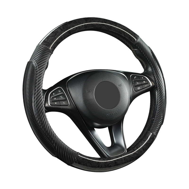 Non-slip imitation wood grain carbon fiber four-season car steering wheel cover suitable for Honda Odyssey Accord Toyota rav4