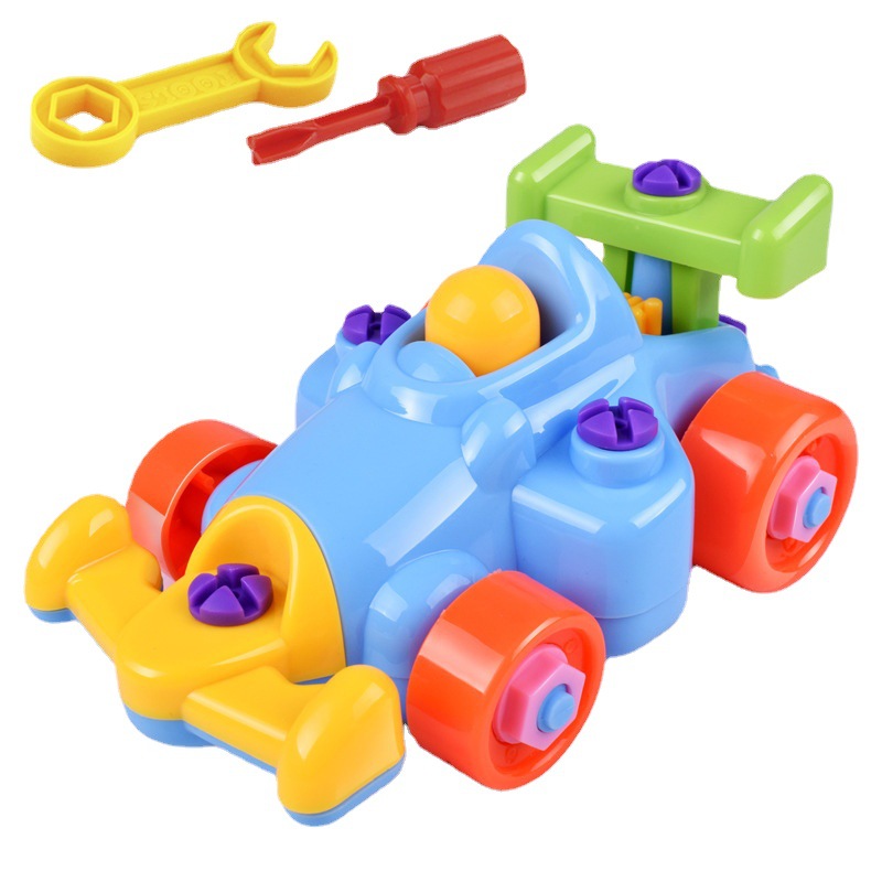 Children's educational disassembly and assembly engineering vehicle can be disassembled and assembled small train car small toy cross-border DIY toy car