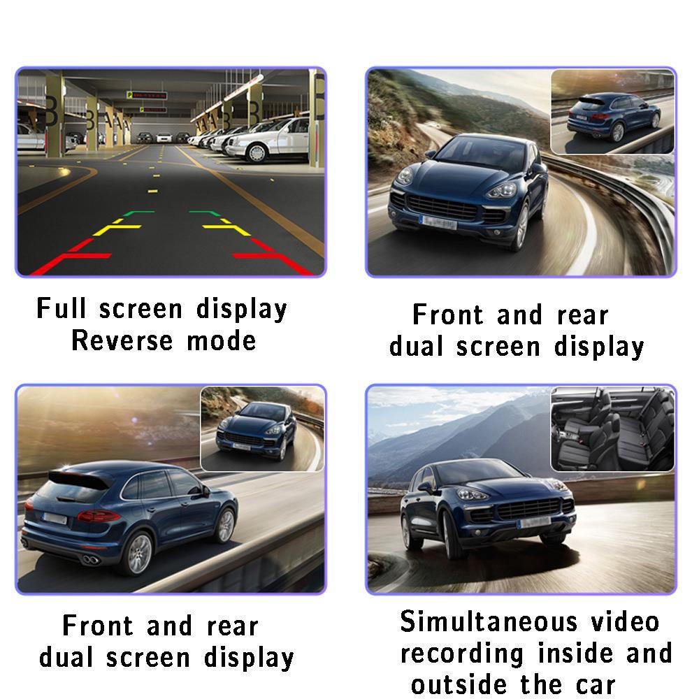 New three-lens driving recorder HD 1080p Lingtong 6248 three-camera driving recorder