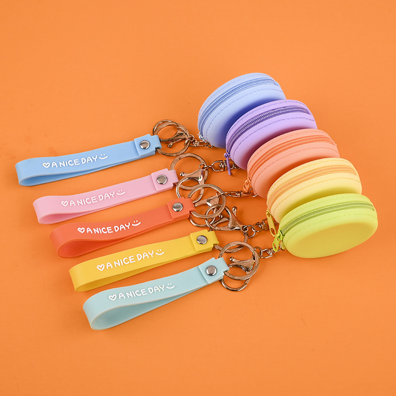 New Creative Silicone Round Solid Color Children's Change Storage Bag Children's Points Storage Bag Wrist Band Round Bag