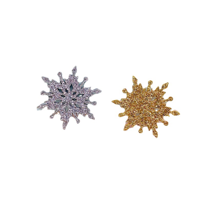 Snowflake Patch Handmade Homemade Children's Hair Accessories Princess Aisha Material Gold Powder Snowflake