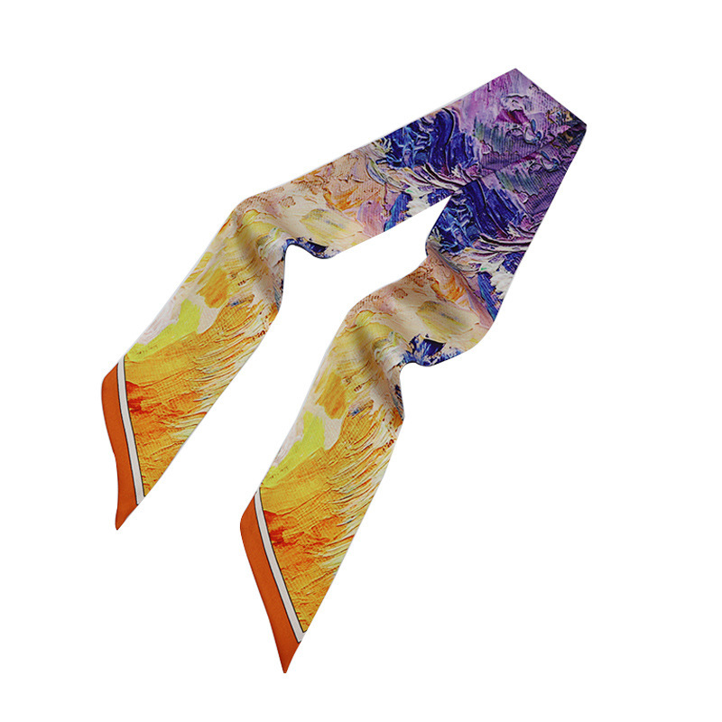 2024 New style tie bag female tie hair scarf summer and autumn thin French imitation big brand random hair band silk scarf small ribbon
