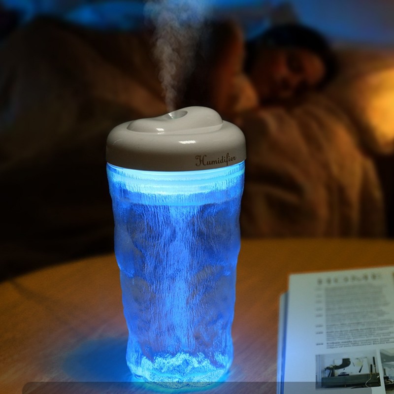 New Egg Humidifier Mini Home Bedroom Hydrating Instrument Office Car Water Drops Humidifier Desktop Colorful Light