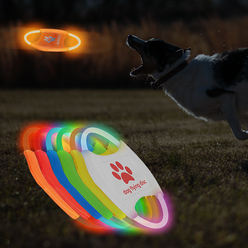 Led 充電式ペット光るフリスビー犬のトレーニングおもちゃ犬遊びフリスビー光る用品ペットのおもちゃ犬|undefined