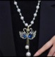 13. White chain blue double Swan