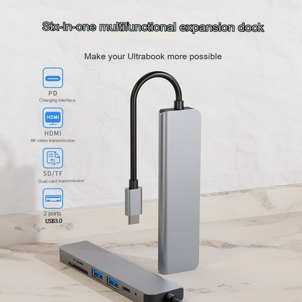 Cross-border USB C six-in-one expansion dock for Huawei macbook notebook multi-function converter wholesale