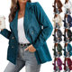 Amazon Independent Station Hot Selling European and American Women's Top 2022 Autumn and Winter New Jacket Solid Color Suit Button Jacket