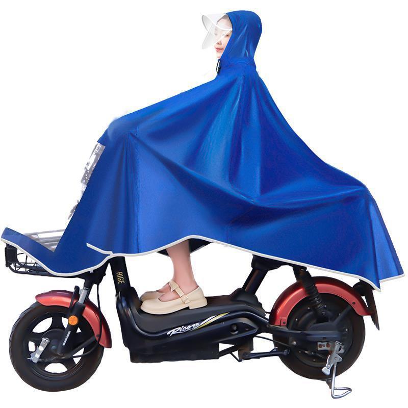 Raincoat Electric Bicycle Single Men and Women's Mask Adult Thickened Extra Large Rainstorm Protection Cycling Poncho Rain Gear
