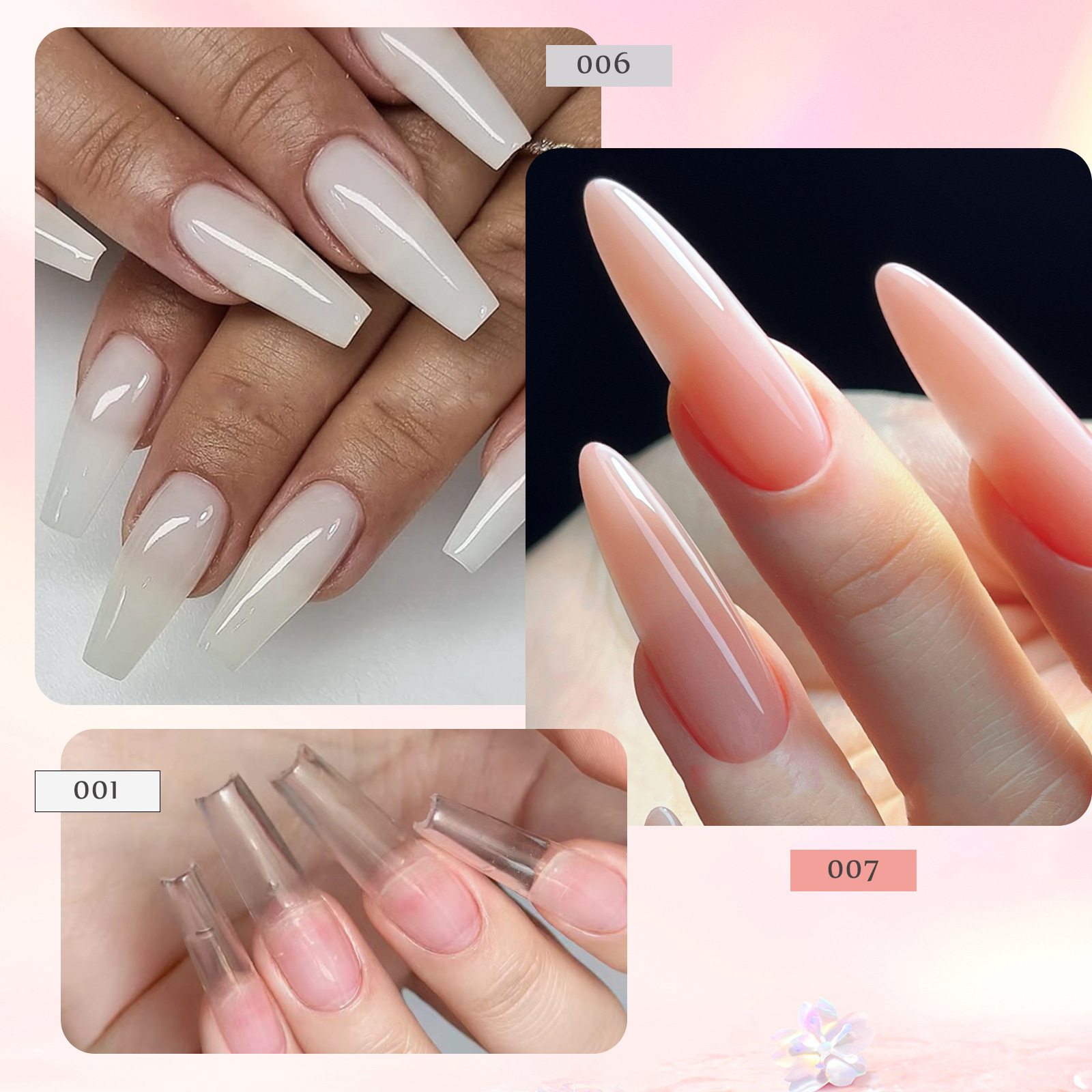 Cross-border 15ml nail art extension glue 10 pieces suit nail mold brush nail art crystal extension glue suit crystal glue