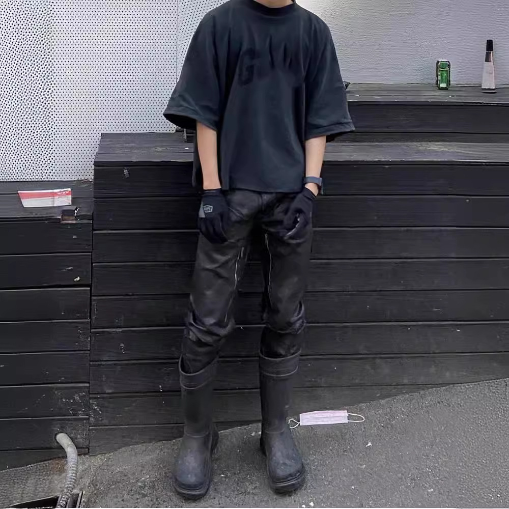 SOGD YEEZY x G x B TEE tripartite joint Kanye pigeon printed washed short sleeve t-shirt