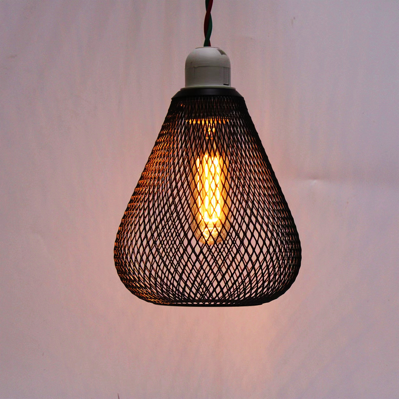 Cross-border Hardware Iron Mesh Hollow Simple Geometric Lighting Restaurant Milk Tea Shop Home Chandelier Lampshade Shell