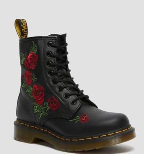 Factory foreign trade European and American plus size lace-up casual square heel Martin boots ethnic style embroidered Martin boots 38-48 size