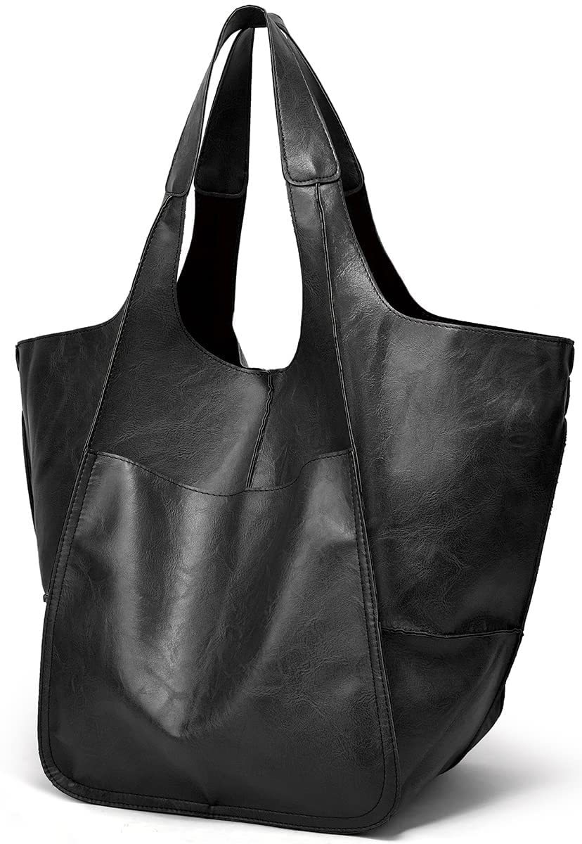 European and American Retro 2023 New Simple Large Bag Soft Leather Large Capacity Shoulder Hand Tote Cross-border Women's Bag _voghion.com