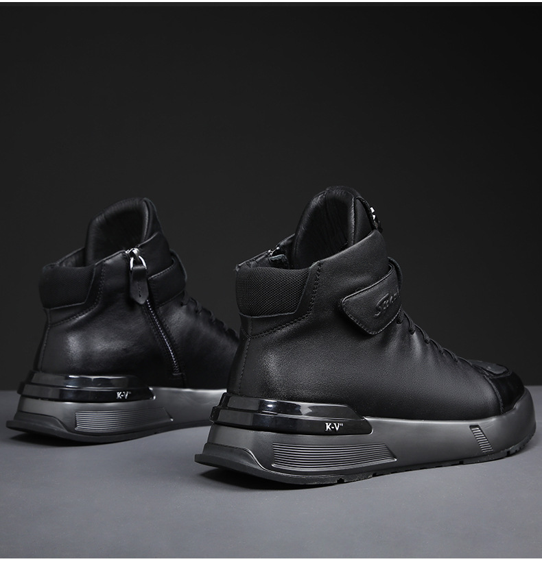 Bottes Martin en cuir véritable pour hommes printemps et hiver 2023 nouvelles bottes mi-hautes en cuir épais et chaud avec couche supérieure en cuir de vache pour hommes_voghion.com