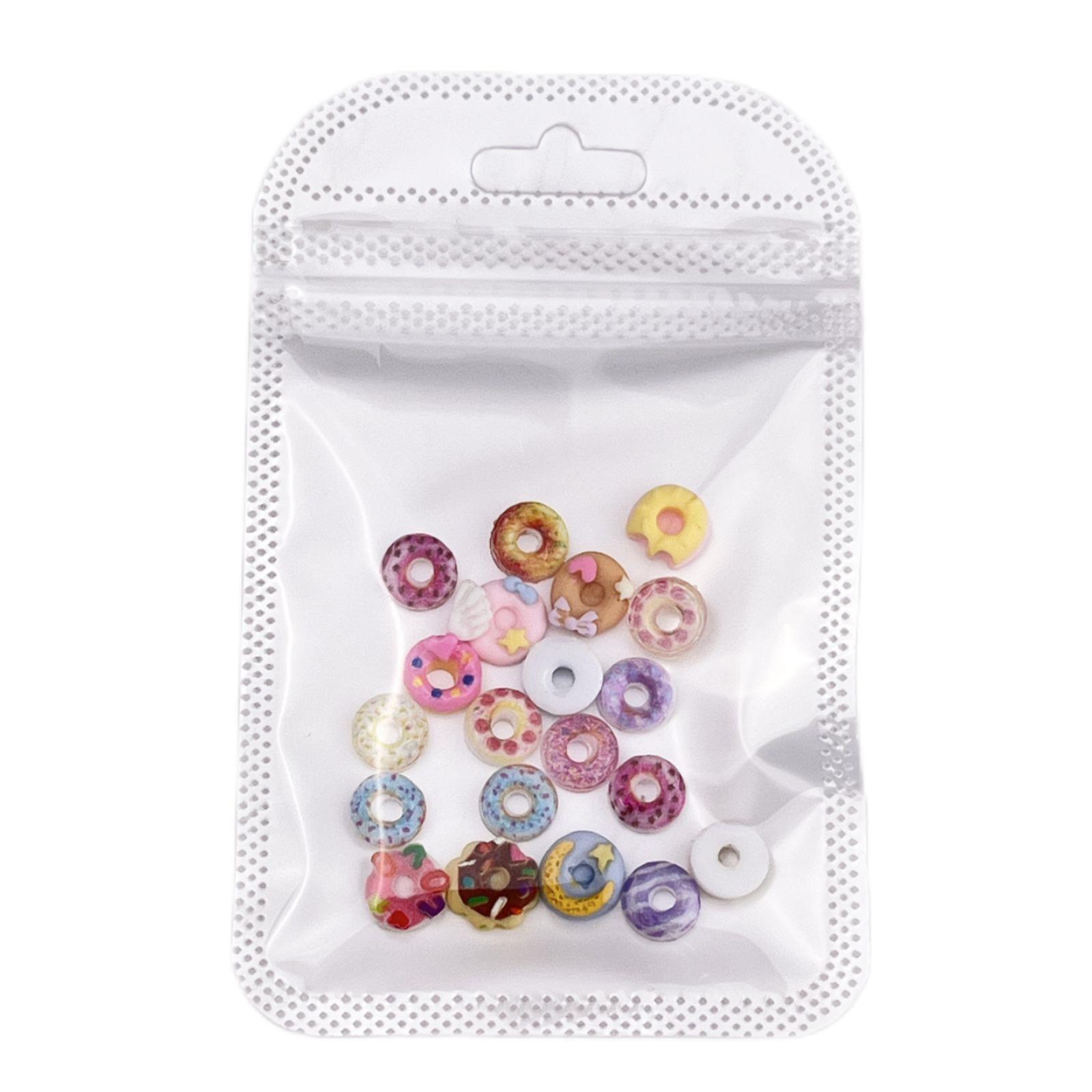 Cyber Red Donut Cartoon Nail Art Jewelry Cute Food Play Cream Chocolate Donut Resin Nail Decoration