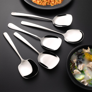 304 stainless steel tableware common spoon household serving spoon hotel buffet long handle soup spoon serving spoon wholesale