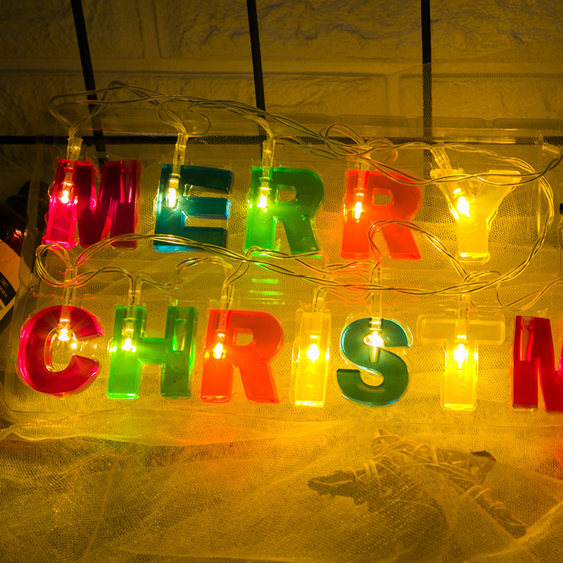 Merry Christmas letter light string LED letter light box holiday light Happy Birthday indoor and outdoor light string factory direct