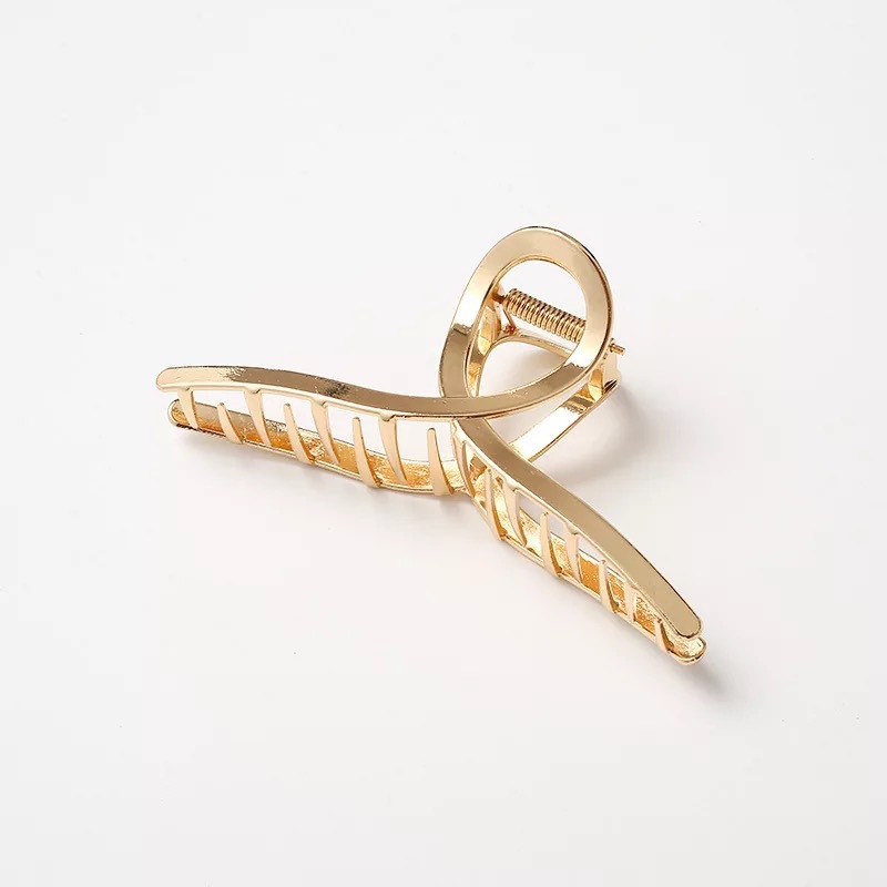 Metal Mesh Red Hairpin Hair Accessories Elegant Elegant Simple Hair Grab Back Head Clip Women's High Ponytail Clip Shark Clip_voghion.com