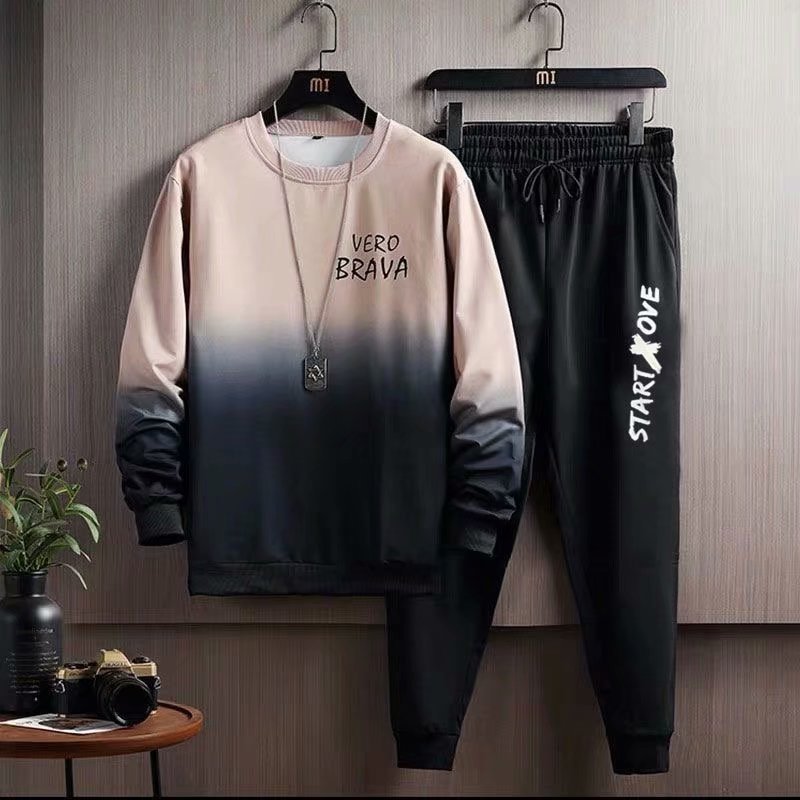 Sports Suit Men's Spring and Autumn Casual Sweatshirt Men's Suit Matching Handsome Fashionable Brand Loose Men's Clothes