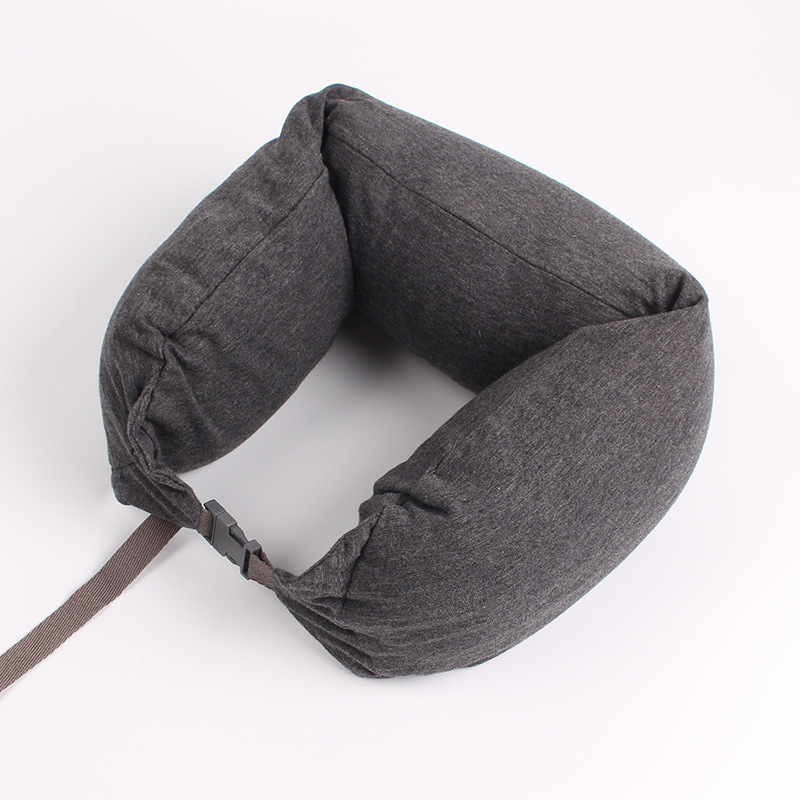 Japanese-style Foam Particle Pillow Pure Cotton Multi-function Travel Pillow u-shaped Neck Protection Pillow for Car and Airplane Pillow Non-printed u-shaped Pillow