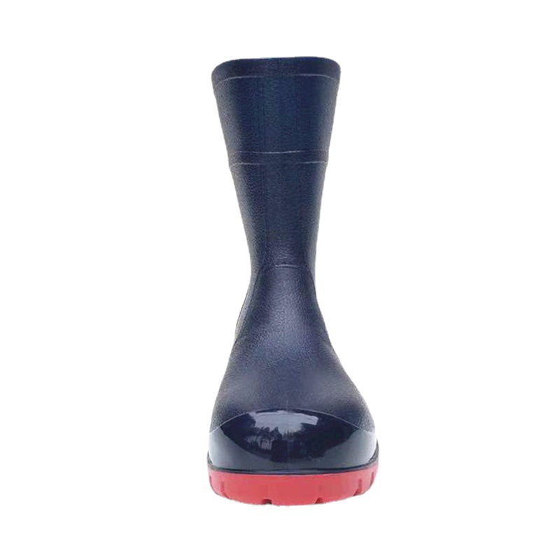 Steel Head Rain Boots Steel Bottom Rain Boots Anti-smashing Anti-stab Spring and Summer Mid-barrel Short-barrel Men's Construction Site Coal Mine Work Thick Bottom Outdoor