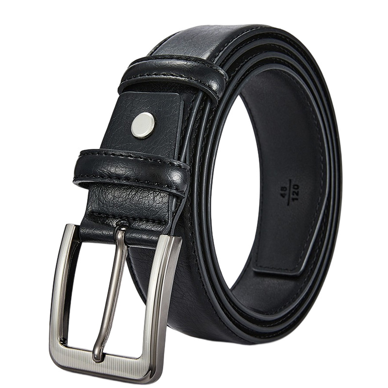Cow leather belt men's leather pin buckle belt male Korean Tide pants pure authentic leisure business Joker