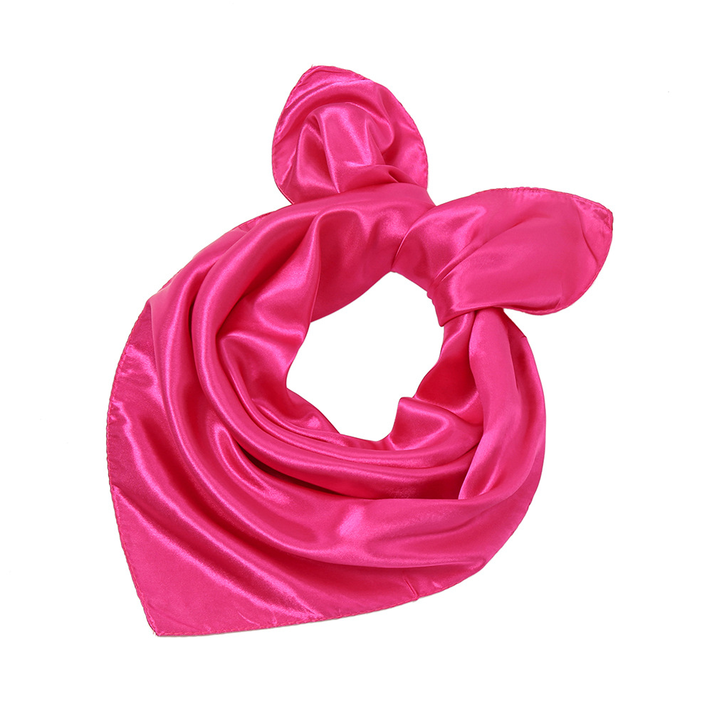 Pure Color plain satin artificial silk square scarf Festival performance men's and women's silk scarf stewardess Bank summer and autumn 60 professional silk scarf