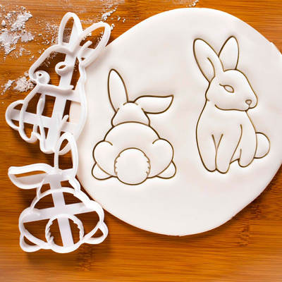 New Amazon White Plastic Cartoon Rabbit Set Seal Abrasives Embossing Tools Easter Seal Mold