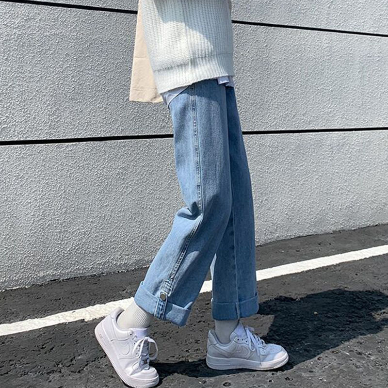 Extra large pregnant women's jeans spring, autumn and winter loose wide-leg casual outer wear straight summer thin trousers