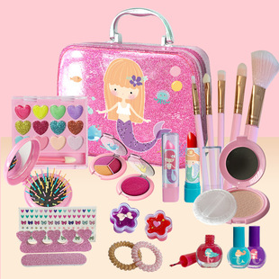 Children's Makeup Toy Princess Girls Play Home Makeup Eye Shadow Nail Polish Crown Cosmetic Box Set Cross Border