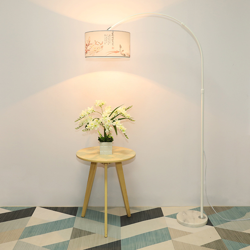 Fishing lamp Nordic floor lamp bedroom creative simple modern remote control LED living room study vertical floor lamp