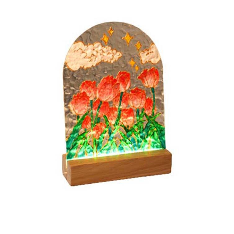 Children's Day handmade diy tulip hand-painted glass painting material night light dragon year warm-up event gift wholesale