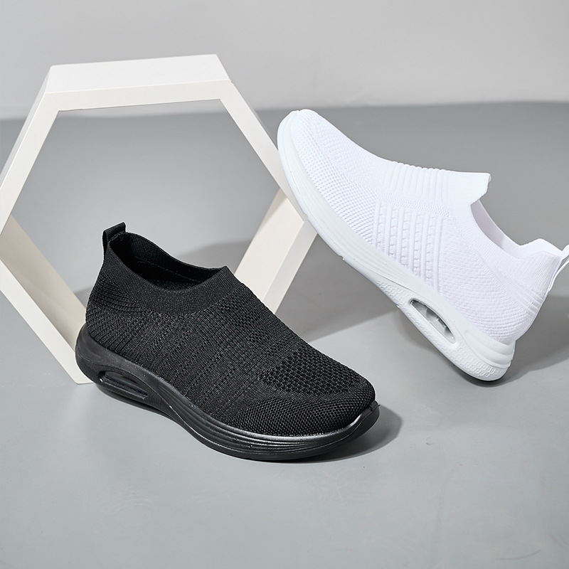2023 Summer Sneakers All-match Mesh Breathable Casual Shoes Fashion Women's Shoes New Air Cushion Thick Sole Rocking Shoes