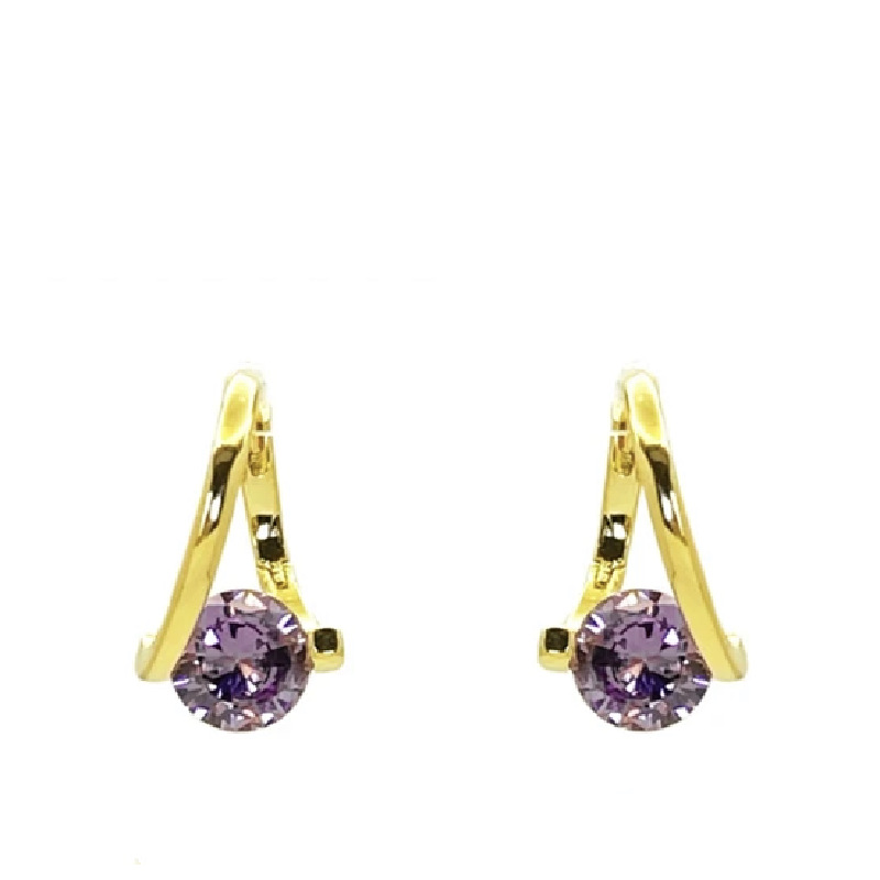 Korean style new geometric micro inlaid zircon ear buckle niche design fashionable exquisite temperament simple multi-match female earrings
