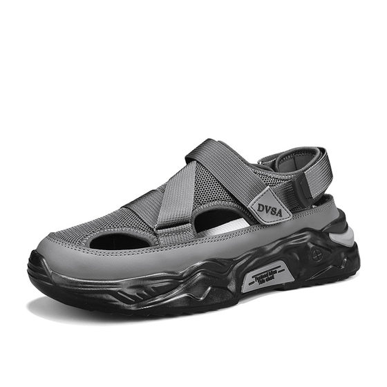 Sandals Men's Summer Thick-soled Non-slip Youth Lightweight Hole Shoes Men's Breathable Mesh Comfortable Beach Shoes
