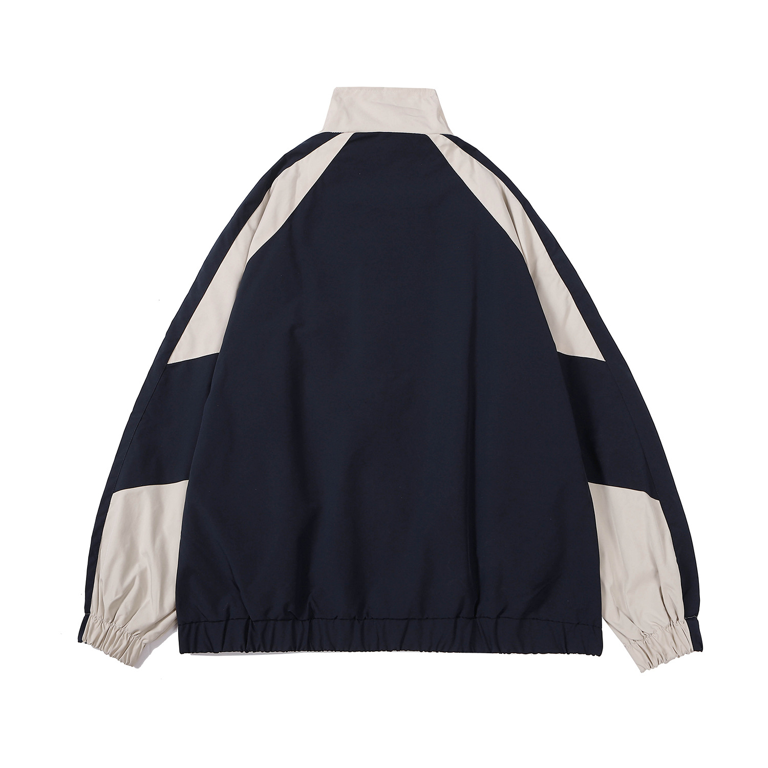 2023 Autumn and Winter Japanese Style Retro Contrast Color Stitching Collar Jacket Men's Trendy Brand Loose College Style Couple's Casual Jacket