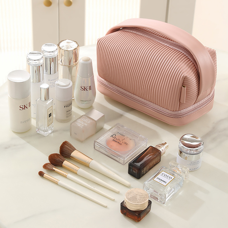 New cosmetic bag large capacity high color value portable waterproof wash bag high sense double layer travel storage bag wholesale