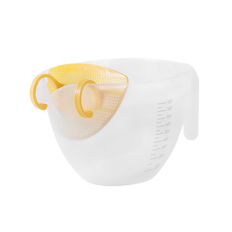 Filter measuring cup large capacity with scale egg liquid plastic egg beating cup egg baking with filter screen kitchen rice washing bowl