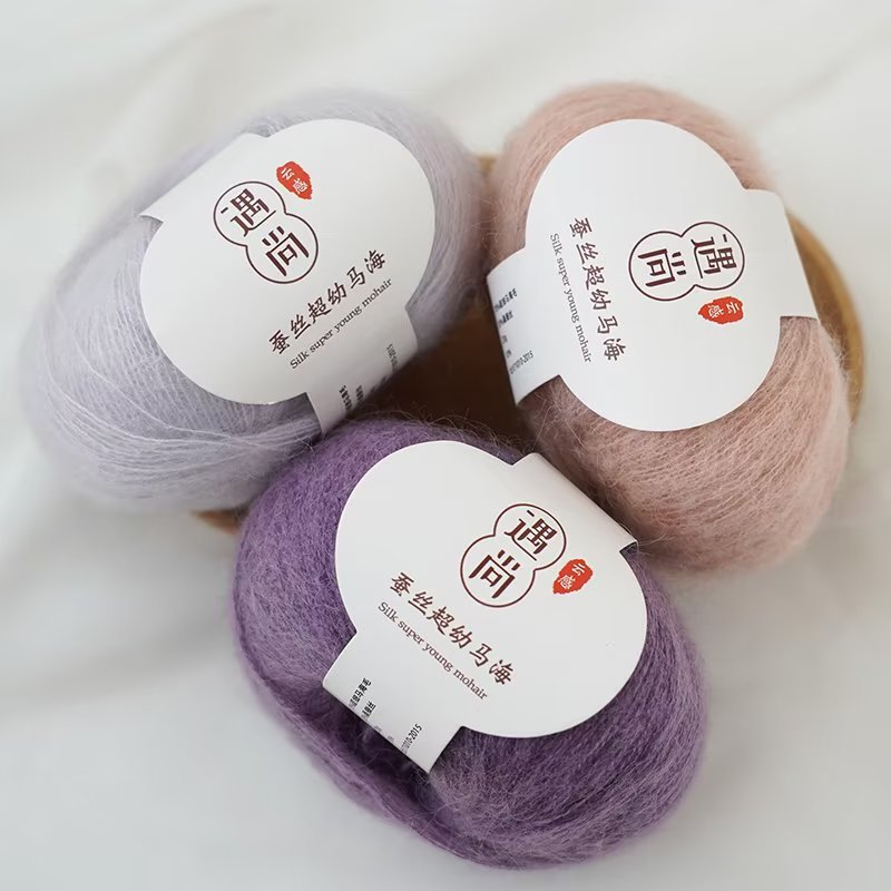 Mohair thread mulberry silk mohair wool South African young mohair hand-woven sweater scarf thread wholesale