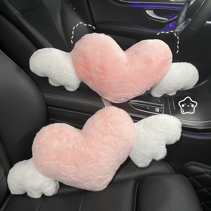 Love pillow car headrest lumbar support female neck pillow creative cute plush pillow car seat interior accessories