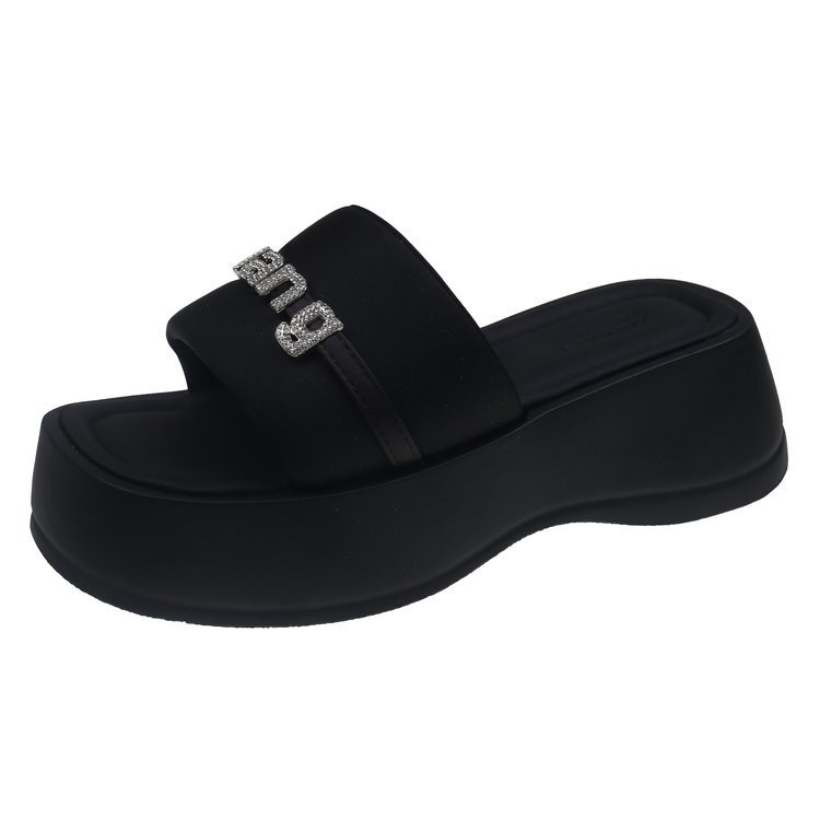 Slippers Women's Outer Wear 2023 New Summer High Heel Thick Sole Retro Beach Sandals