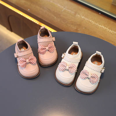 2024 spring and autumn girl baby toddler shoes princess shoes bow cute small leather shoes newborn infant children's shoes