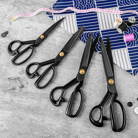 Tailor scissors wholesale carbon steel tailoring large black clothing scissors 10 inch 11 inch 12 inch industrial cloth cutting scissors