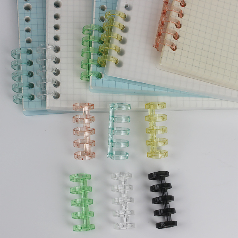 Five-hole loose-leaf ring book ring removable loose-leaf clip plastic rubber ring loose-leaf buckle quiet book perforated binding clip