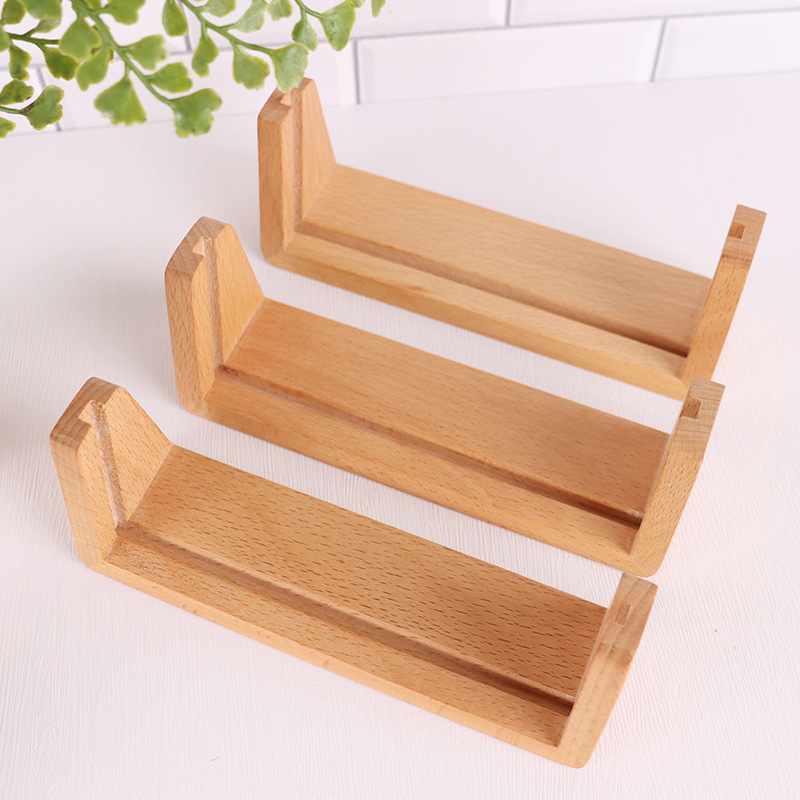 Wooden U-shaped luminous base display frame wooden frame base LED luminous acrylic bracket photo frame desk calendar lamp holder