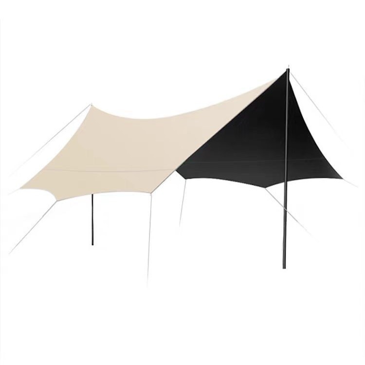 Outdoor Black Glue Canopy Portable Camping Rainproof Sunscreen Silver Coated Shade Cloth Camping Canopy Picnic Thickened Canopy