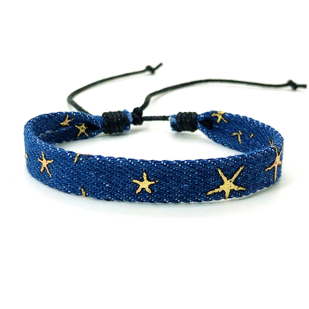New European and American Amazon simple artistic style fresh star denim woven bracelet bracelet jewelry wholesale