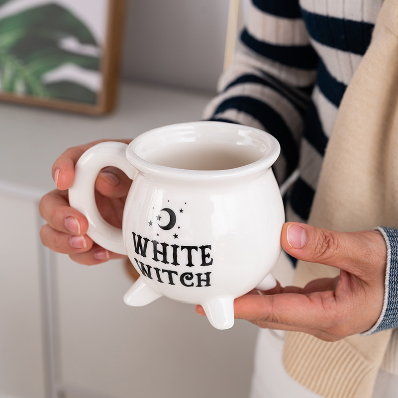 Ceramic witch coffee cup ghost festival witch mug ceramic Halloween mug Witches brew mug